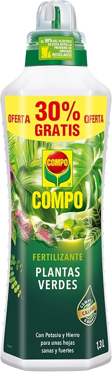 COMPO Fertilizer Green Plants, With Extra Potassium and Iron, 1.3 L