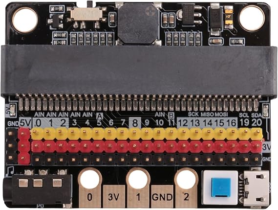 Microbit Expansion Board, Breakout Adapter Shield with IOBIT V2.0 Buzzer for Micro:Bit Kids Python Graphics Programming
