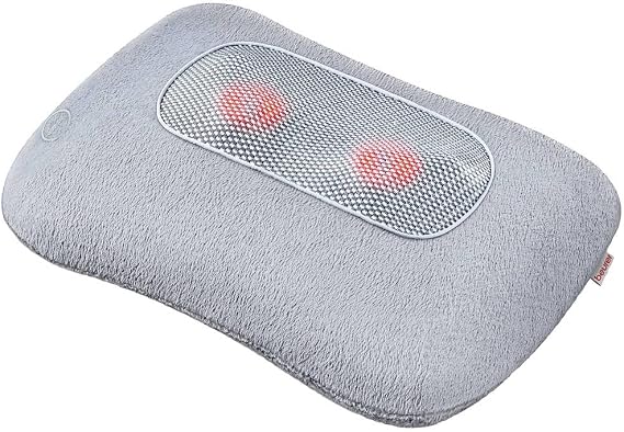 Beurer MG 145 sırt-ense masaj cihazı, rahatlatıcı Shiatsu masajı için, ısıtma fonksiyonu, yıkanabilir kılıf, 4 masaj başlığı, 34x23x11cm, gri