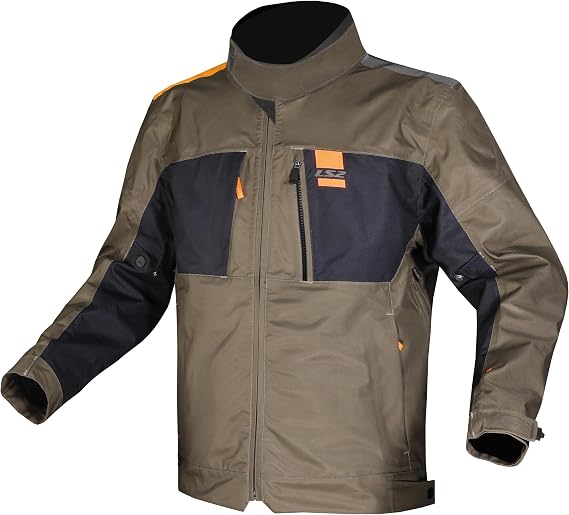 LS2 Men's Titanium Man Jacket Green Blue H-v Orange Motorcycle