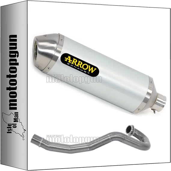 arrow full system exhaust + header-pipes homologated open bomb race-tech aluminium with steel end cap compatible with husqvarna 701 supermoto 2024 mototopgun