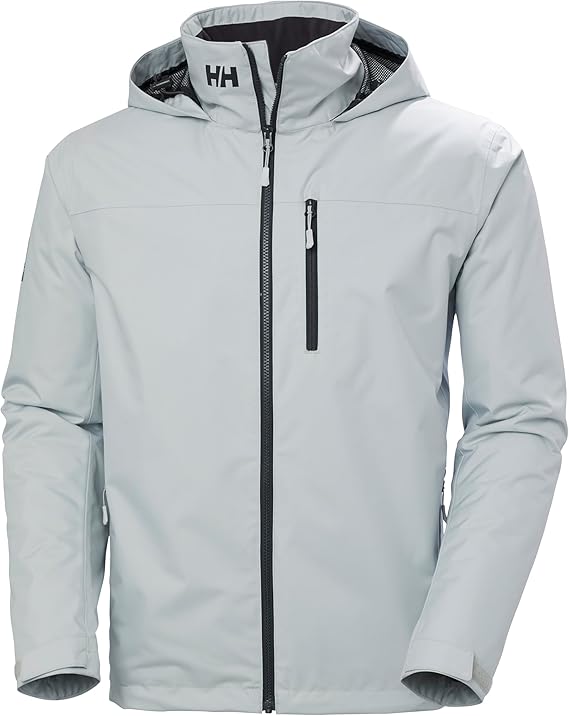 Helly Hansen Crew Hooded Waterproof Windproof Breathable Rain Coat Jacket Waterproof Hooded Windproof, Breathable Men (Pack of 1)