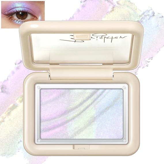 Noerrors Glitter Eyeshadow, Holographic Purple Pink Green Duochrome Eyeshadow Palette, Chameleon Shimmer Creamy Eye Shadow, Pastel Iridescent Color Shift Sparkle Eye Highlighter Fairy Cute Makeup