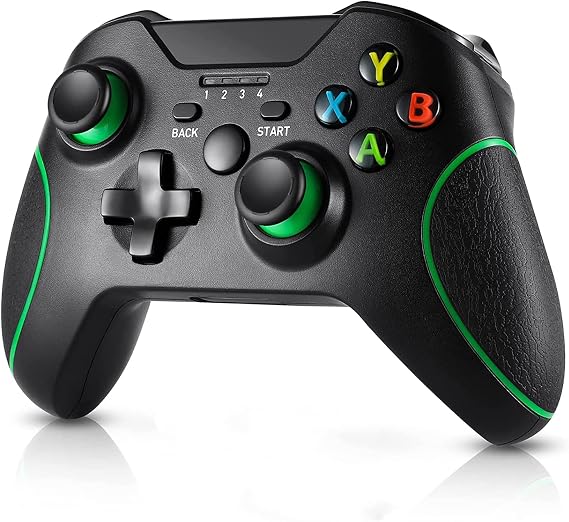 JIQIANG Wireless Controller for Xbox One, PC Gamepad with Wireless Adapter, Compatible with Xbox One/One S/One X/One Elite/Xbox Series X/PS3 /Windows 7/8/10 (Black)