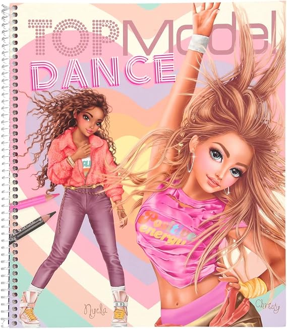 Depesche 12227 TOPModel Dance - 30 Sayfalık Boyama Kitabı, Model Motifleri ve Kıyafetleri Tasarlamak için, Çıkartma Yapraklı Boyama Defteri, Şablonlar ve Daha Fazlası, 6 Yaşından Büyük Çocuklar