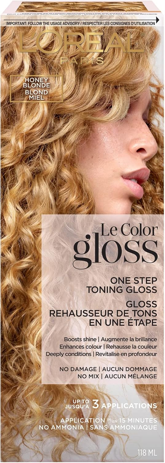 L'Oreal Paris One Step Toning Hair Shine for Home Use Increases Shine Enhances Color Conditioner Neutralizing Brass No Damage No Mixing No Mix No