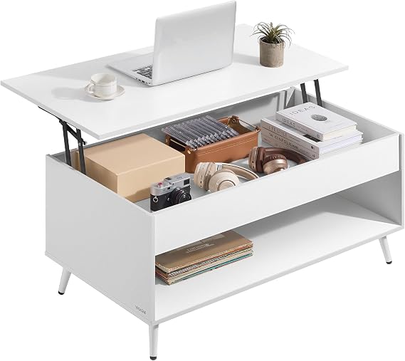VASAGLE Coffee Table with Lift Top, Hidden Compartment
