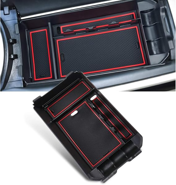 YEE PIN Centre Console Organizer Tray Armrest Tray for Benz C Class W205 2016-2021 / GLC X253/ EQC CN293 2019-2023, Secondary Storage Box Insert Glove Compartment Car Accessories