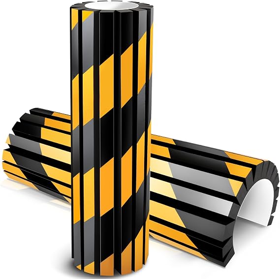 2Pcs Garage Wall Protector, Reflective Foam Garage Bumpers for Parking Car, Wall Column Corner Guard Garage Wall Bumper, Garage Pole Protector Padding for Parking Lot (Yellow)