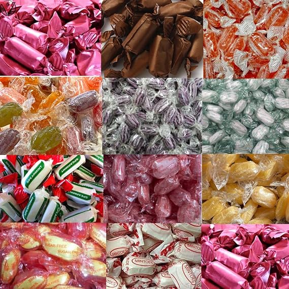 Various Flavoured SUGAR FREE Hard Boiled Sweets Colletions - PICK and MIX QUALITY ASSORTED WRAPPED SWEETS (Mixed Sweets, 250g)