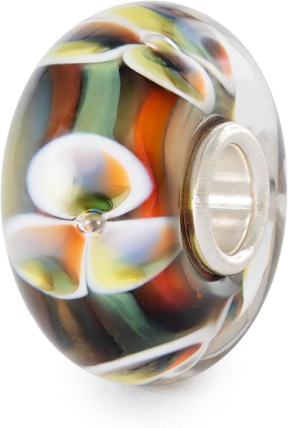 Trollbeads ビーズ - スターリングシルバーとハンドメイドガラスチャームビーズブレスレット, ワンサイズ, ガラス, ジェムストーンなし