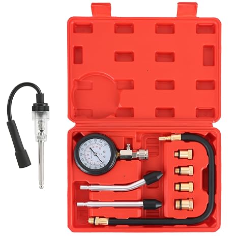 DASBET 9PCS Compression Tester Kit with Spark Plug Tester 0-300 psi