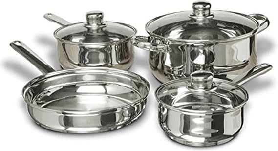Concord Cookware SAS1700S 7-Piece Stainless Steel Cookware Set, Includes Pots and Pans
