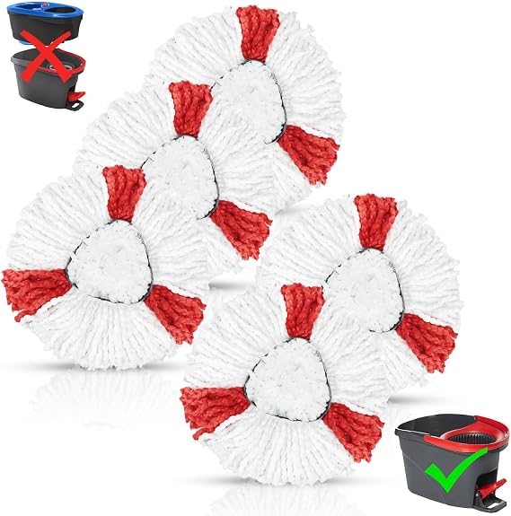 XIANGBIN Mop Replacement Heads Compatible with Vileda 2-in-1 Turbo Mop Head