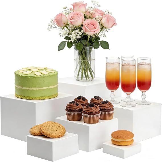 6 PCS Buffet Risers Acrylic Display Plinth Stand