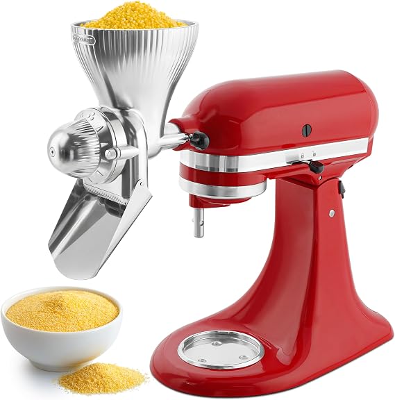 KITOART All Metal Grain Mill Attachment for Kitchenaid Stand Mixers