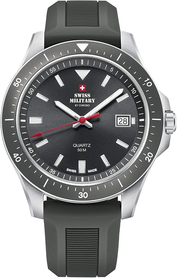Swiss Military by Chrono Men's Quartz Watch with Analogue Display and Rubber Strap SM34082.09