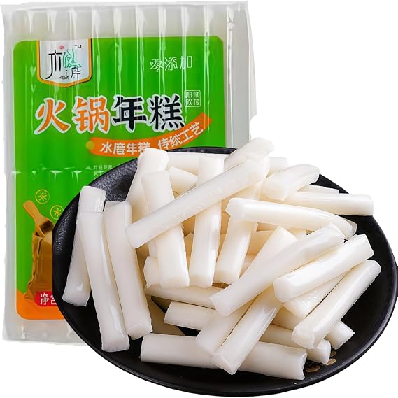Natural Rice Cake Tteokbokki Topokki 400g Korean Chinese Rice Cake Made with premium rice, no additives, perfect for hot pot or spicy stir-fried rice cakes, family sharing pack
