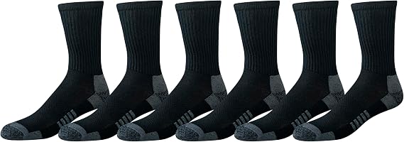 Amazon Essentials Men's Performance Breathable Cotton-Poly Blend Moisture Control Athletic Running Crew Sports Socks