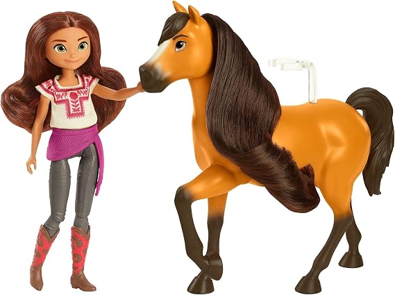 ​Spirit Untamed Lucky Doll (Approx.7-in/17.78-cm) with 7 Movable Joints & Spirit Horse (Approx.8-in/20.32-cm) with Long Mane, Great Gift for Ages 3 Years Old & Up