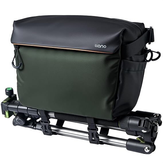 llano Camera Sling Bag for Photographers, DSLR Shoulder Bag Small, Compact Crossbody Camera Case with Adjustable Strap for Canon Nikon Sony Mirrorless, Fits 1 Camera 2 Lenses Accessories