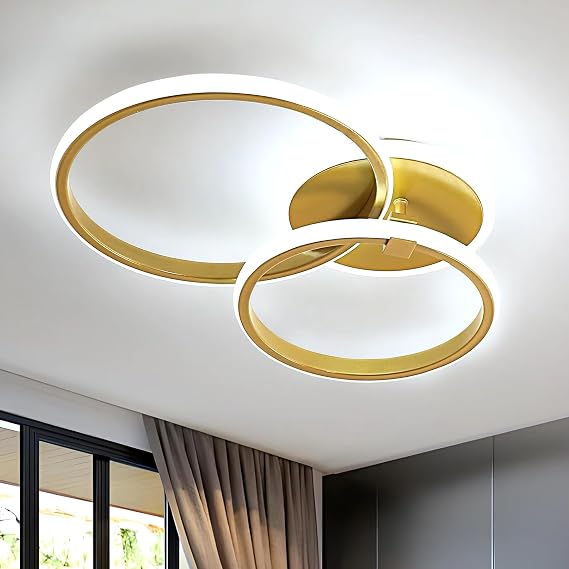 Comely LED Ceiling Light Modern 42W, Gold Round Chandelier Ceiling Lights [Energy Class E]