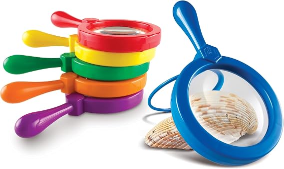 Learning Resources Jumbo Magnifiers Set of 6 Kids Magnifying Glasses 3+