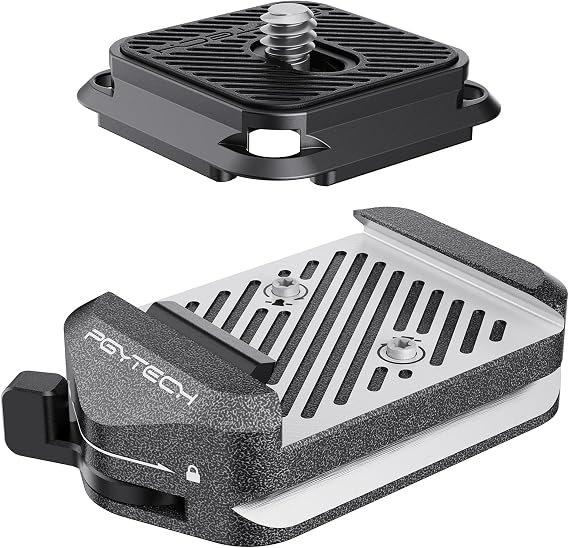 PGYTECH Arca-Swiss V2 Quick Release Plate & Clamp, with 1/4"-3/8" Thread for Sony/Nikon/Fuji/dji Change Between Tripods/Gimbals/Sliders/Stabilizers (Clamp + Plate)