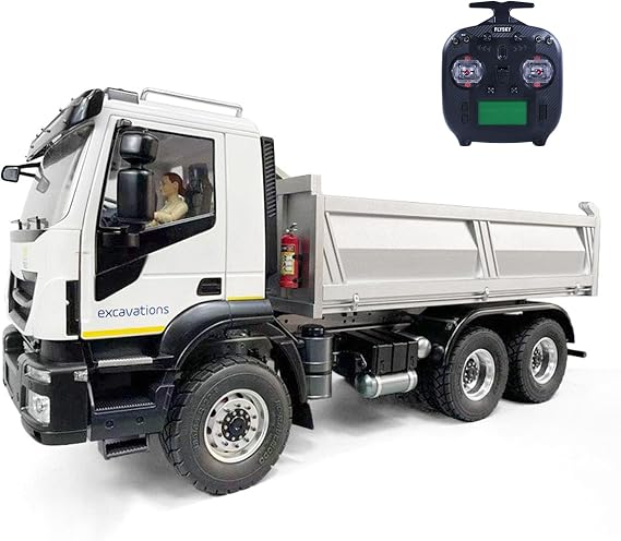 TOUCAN RC HOBBY 1/14 6x4 Hydraulic RC Dumper Trucks CNC Axles Metal Remote Control Tipper Car, TH23188