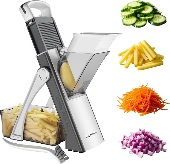SupMaKin Safe Mandoline Vegetable Slicer Plus, Potato Slicer 6 in 1