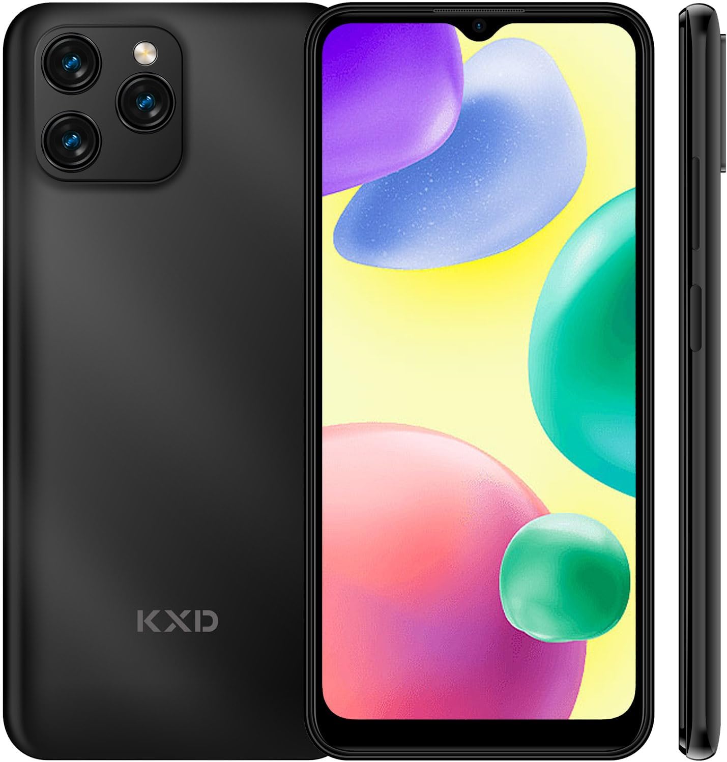 KXD A08 Mobile Phone Without Contract Cheap 2023 4GB + 64GB/256GB Expandable Android 12 Octa-Core 6.52 Inch HD+ Smartphone Without Contract 13MP + 8MP Camera 4500mAh Fingerprint Face ID Simlock-free Mobile Phones