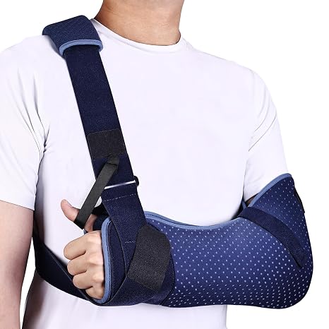 Arm Sling for Shoulder Injuries, Shoulder Brace with Waist Strap for Rotator Cuff Tearing, Hand, Wrist, Elbow (Comfort Version, Left, L, 102-130CM)