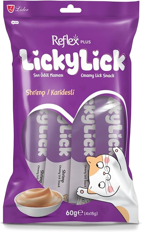 Reflex Plus Lickylick Karidesli Sıvı Ödül Maması 60 g (4 x 15 g)