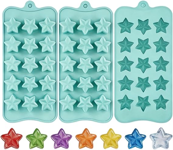 Star Ice Cube Tray, 3Pack Star Shaped Ice Cube Trays, 45-Cavity