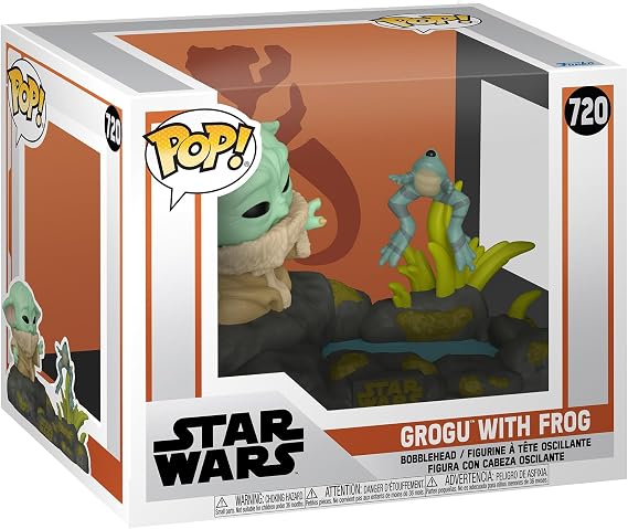 Funko POP! Deluxe: Star Wars The Mandalorian - Din Grogu (The Child, Baby Yoda) Kurbağa ile - Özel Seri Koleksiyon Figürü