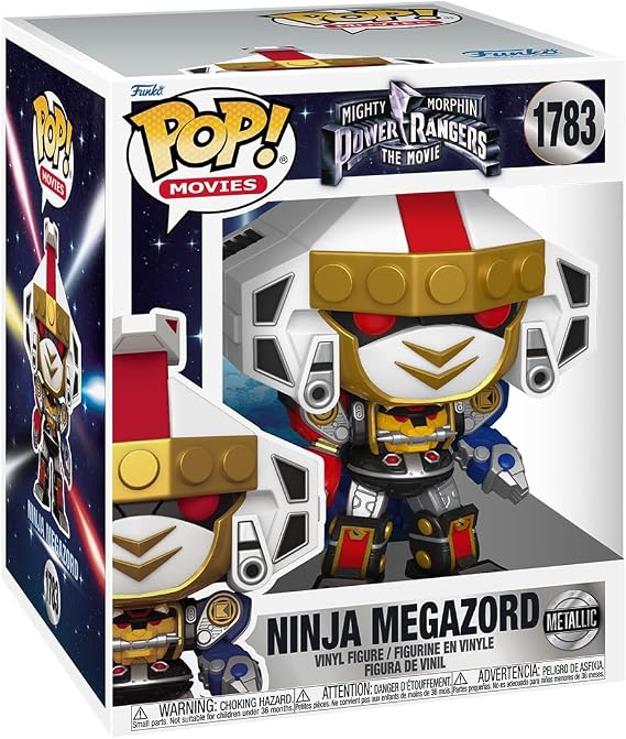 Funko Pop! Super: Mighty Morphin Power Rangers - Ninja Megazord - Metalik - Power Rangers Filmi - Vinil Koleksiyon Figürü - Hediye Fikri - Resmi Ticari Ürünler - Çocuklar ve Yetişkinler için Oyuncak