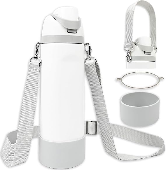 Silicone Boot Set for Owala Water Bottle 24 oz, 32 oz, 40 oz - Includes Non-Slip Sleeve, Shoulder Strap & Handle Strap, Perfect Owala Accessories, Fits Owala Tumbler, Owala FreeSip, Candy Coated