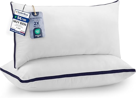 Utopia Bedding Pillow 40 x 70 cm Pack of 2, Microfibre, Navy Blue