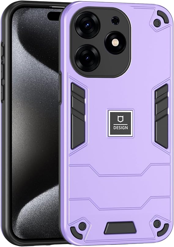 Compatible with Tecno Spark 10 Pro 4G Case,Compatible with Tecno Spark 10 Pro 4G KI7 Hard PC+TPU 2 in 1 Shockproof Camera Protection Case Cover Purple