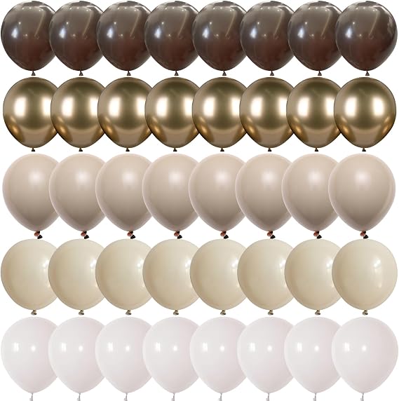 Brown and Gold Balloons Earth Coffee Cream Fall Baby Shower Party Decor