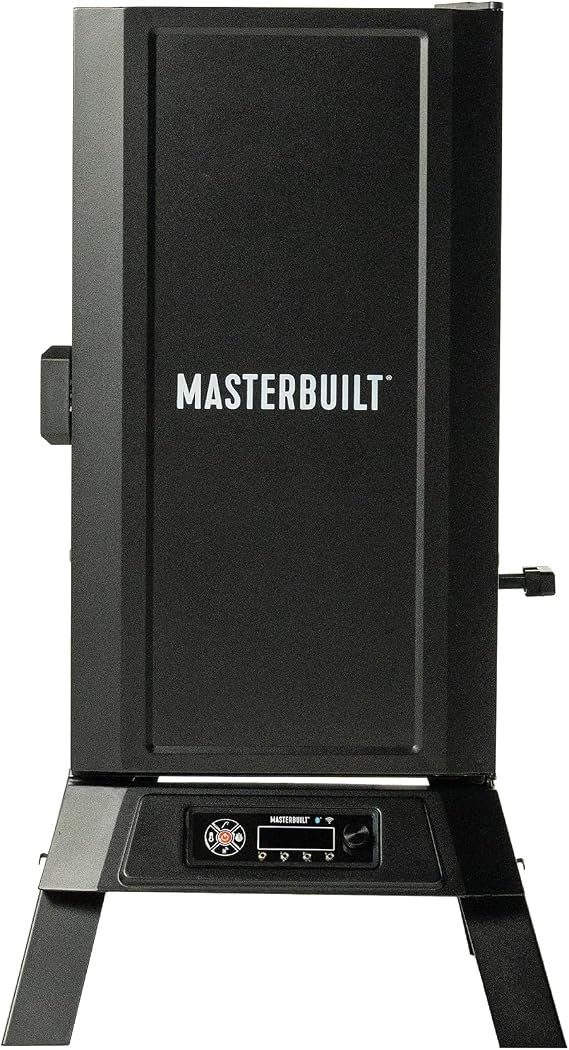 Masterbuilt 710 WiFi Digital Smoker, Vertical Design, 711 Cooking Sq. Inches, 4 Chrome Coated Smoking Racks, Wood Chip Loader, Electric Fuel Source to Plug in and Start Cooking, Black Model MB20072124