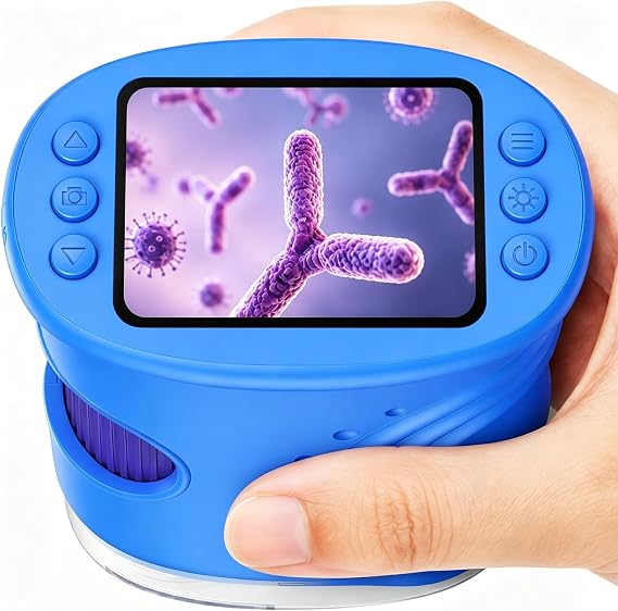 Digital Microscope for Kids, 1000X, Photo & Video (Blue)