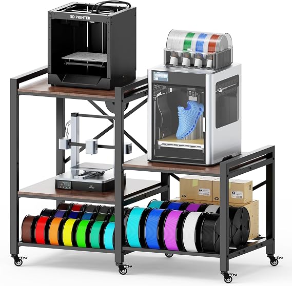 3D Printer Stand with Filament Storage Heavy Duty 3-Tier 3D Printer Table