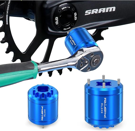 バイク 2イン1 クランクカバー取り外しツール 自転車クランクセット キャップリムーバー エクストラクター取り付け Dub 11T XTR M9100用