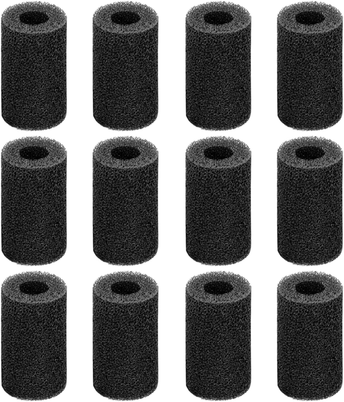 AQUANEAT 12-Pack Pre-Filter Sponge for Aquarium Shrimp Fry Fish Tank Filter 0.8 Inch Intake, Replacement Foam Cover