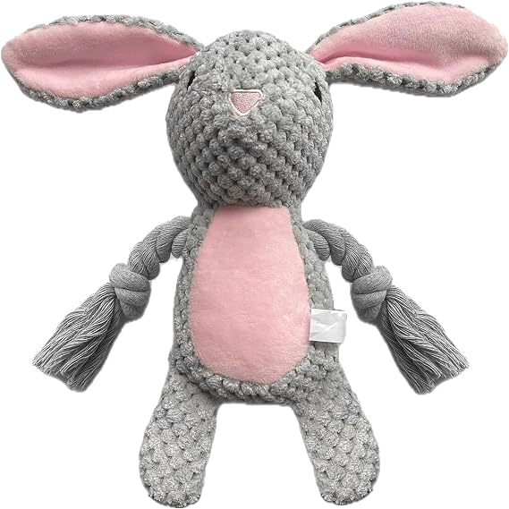 Dog Toy Cuddly Toy Tug of War Plush Dog Toy Squeaky Dog Toys with Crinkle Paper Interactive Stable Toy for Puppies Small Medium Dogs Rabbits