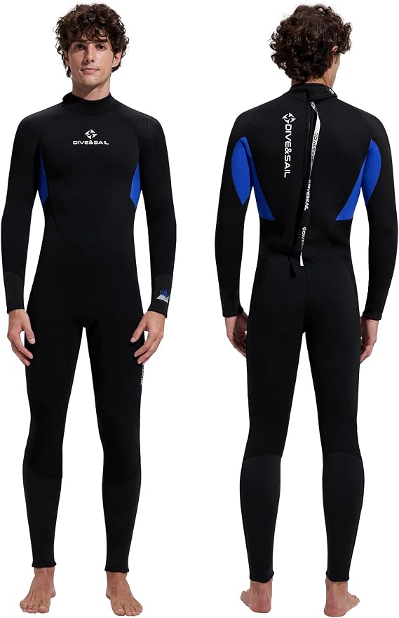 Wetsuit Men's Women's Full Wetsuit 3/2mm Back Zip Neoprene Wet Suit for Diving Snorkeling Surefing Sucba Water Sports