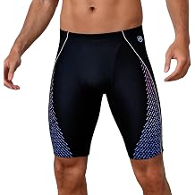 Jammers Swim Shorts, Solid Athletic Swimming Trunks Men, Endurance Long Training Jammer Swimwear