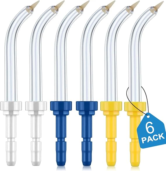 Flosser Replacement Tips for Waterpik Periodontal Tips Dental Water Flosser Tips Replacement Tips for Waterpik Water Flossers (Like WP-100) and Other Brand Oral Irrigators(6 Pieces)…