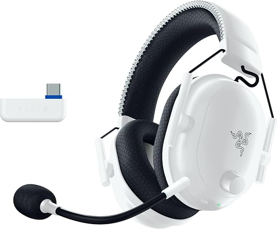 Razer BlackShark V2 Pro for PlayStation - Wireless E-sports Gaming Headset - Ultra light 270 g - TriForce 50mm Drivers - Detachable microphone - HyperSpeed 2,4 GHz & Bluetooth - PS5/PC | White